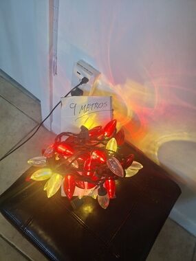 Unbranded Red and Yellow C9-Style String Lights for Wall Decor